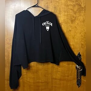 Black Ouija Cropped Hoodie